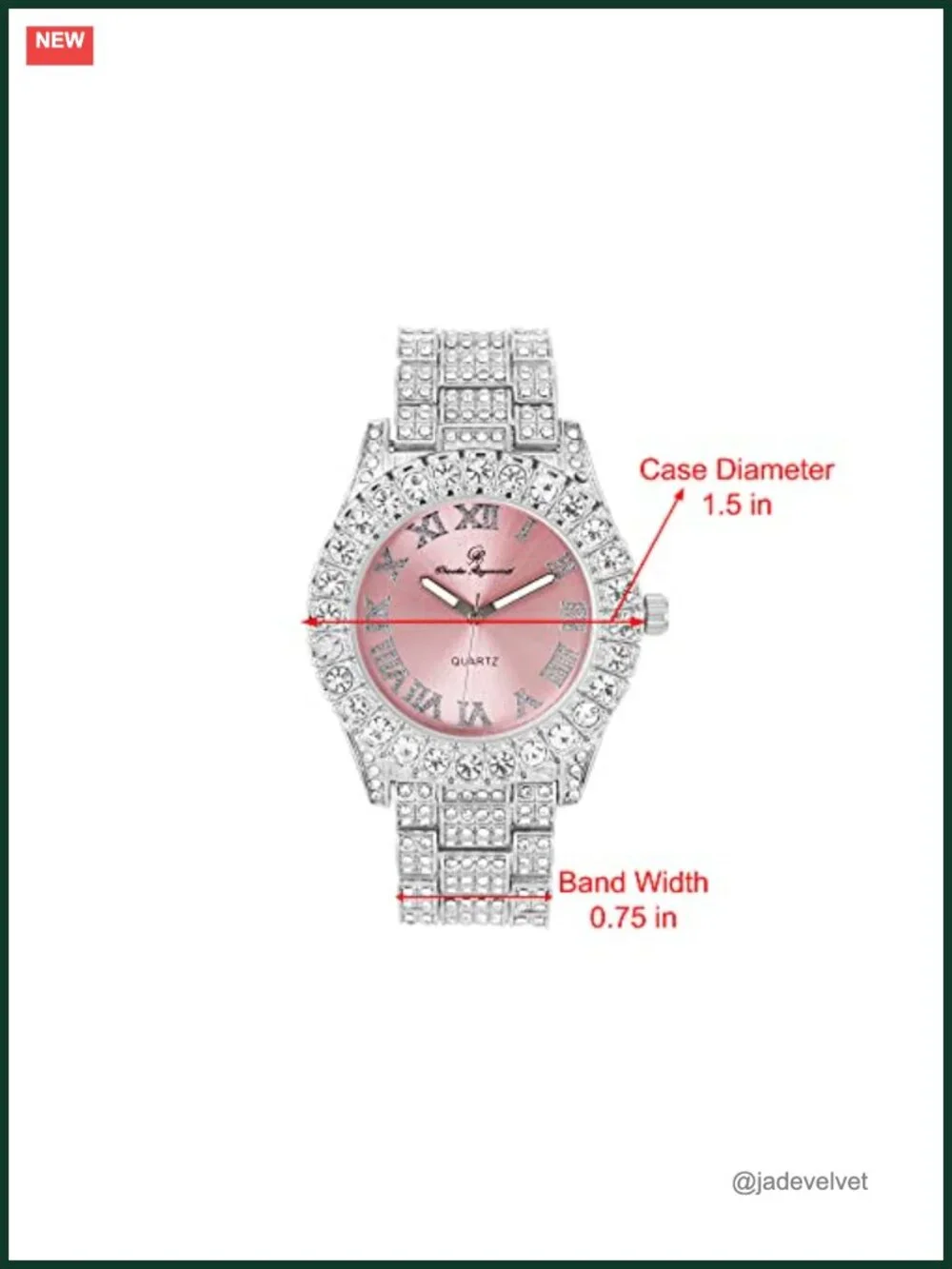 Women's Iced Out Watch Big Rocks Bezel Roman Numerals Quartz Bling Dress